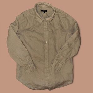 quince 100% european linen long sleeve shirt driftwood size small